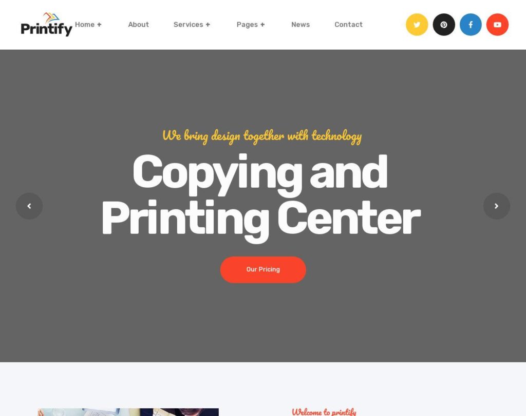 Site prezentare printify printing