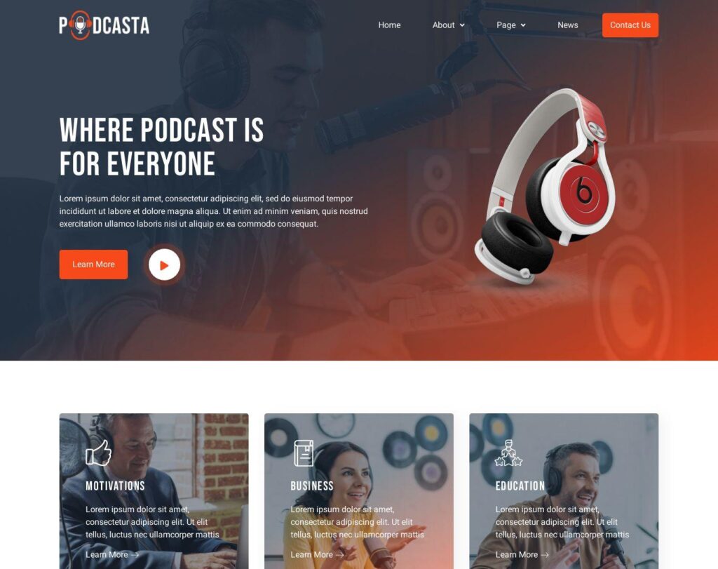 Site prezentare podcasta podcast