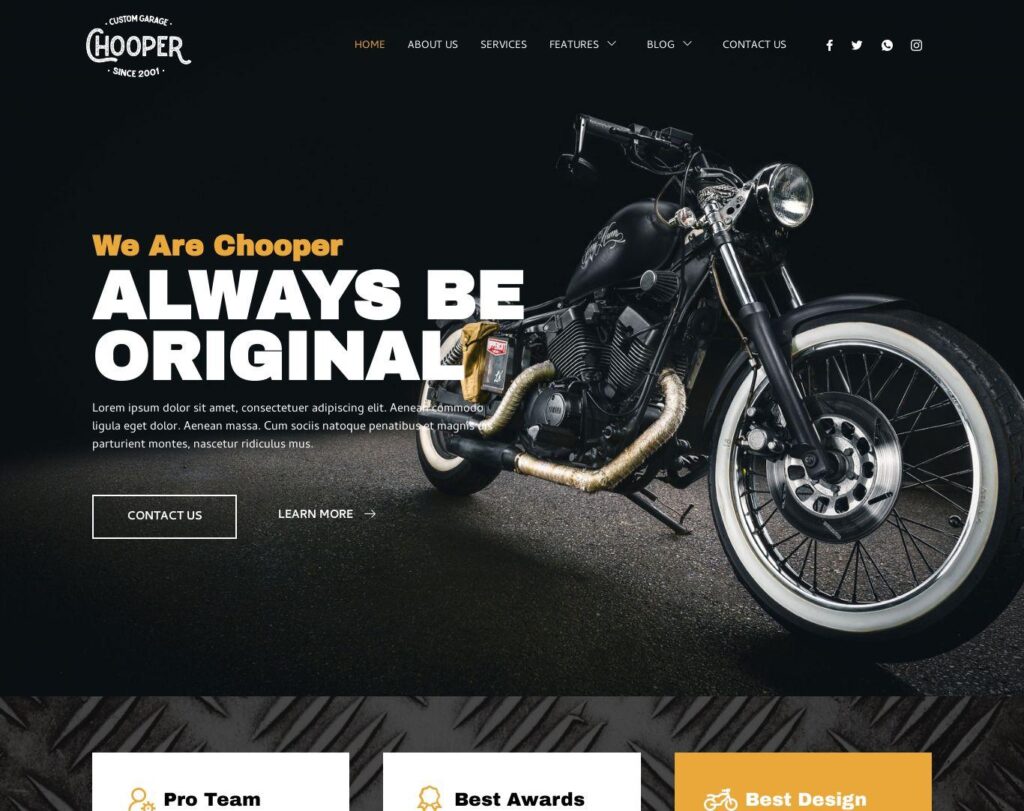 Site prezentare chooper custom