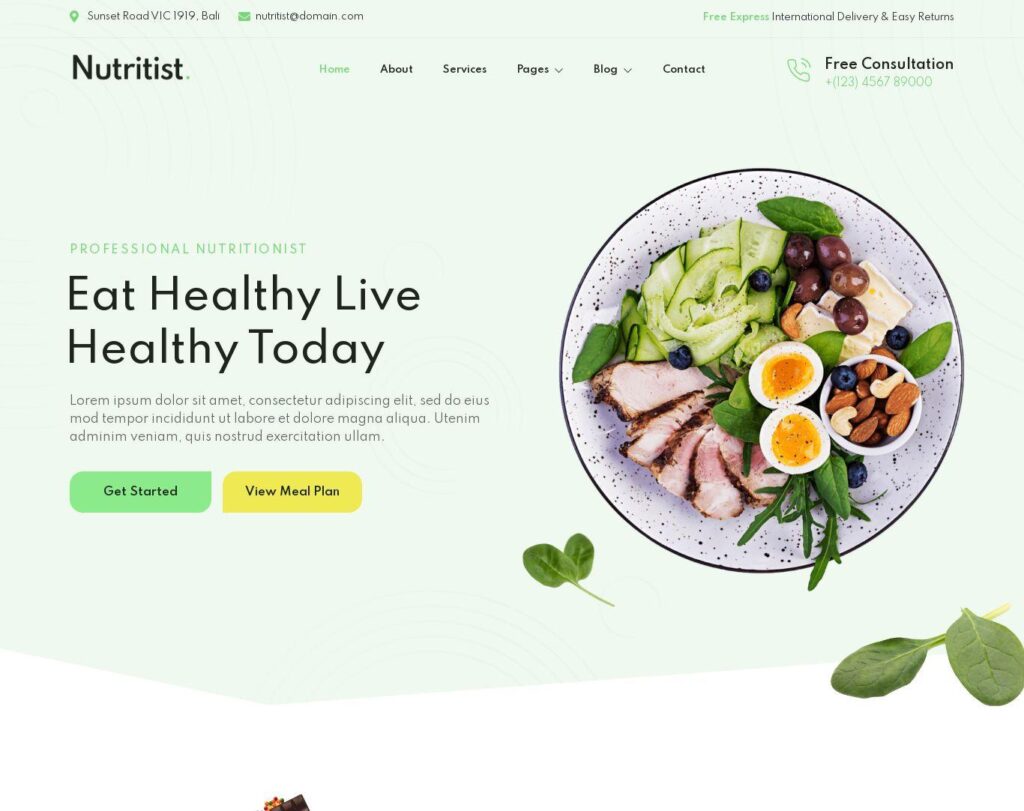 Site prezentare nutritist healthy