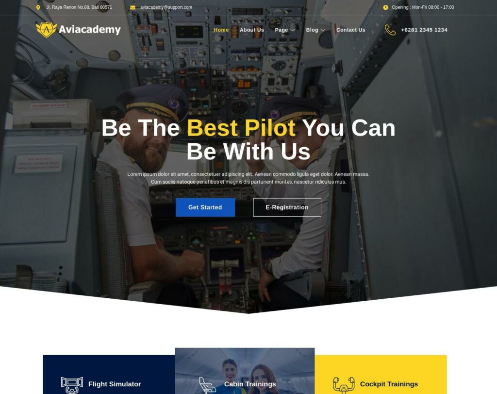 Site prezentare aviacademy aviation