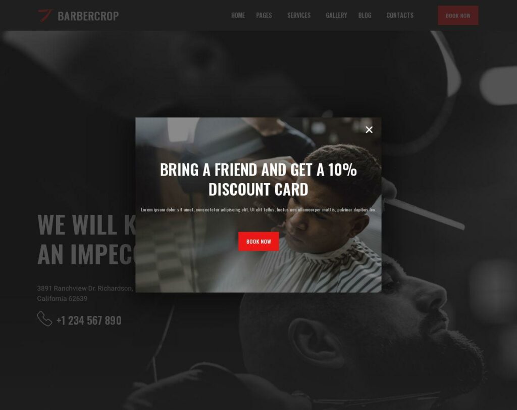 Site prezentare barbercrop hairdressing