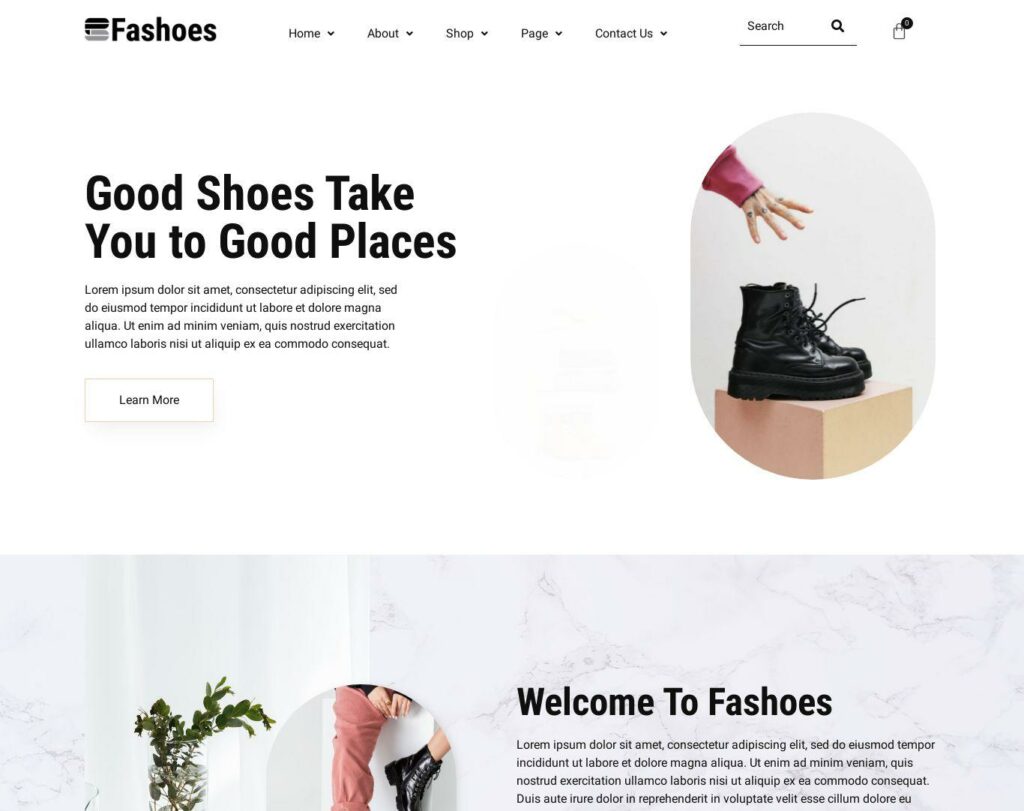 Site prezentare fashoes minimal