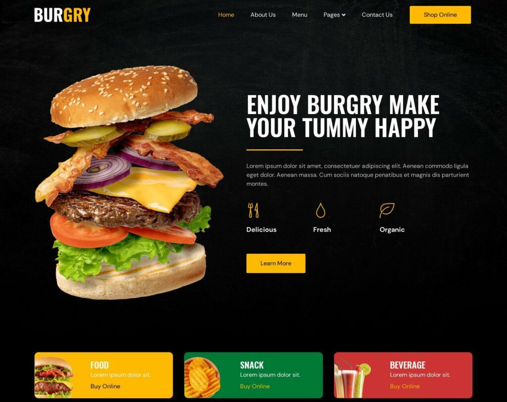 Site prezentare burgry burger