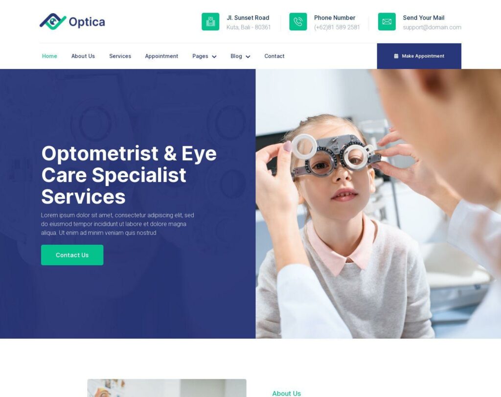 Site prezentare optica optometrist