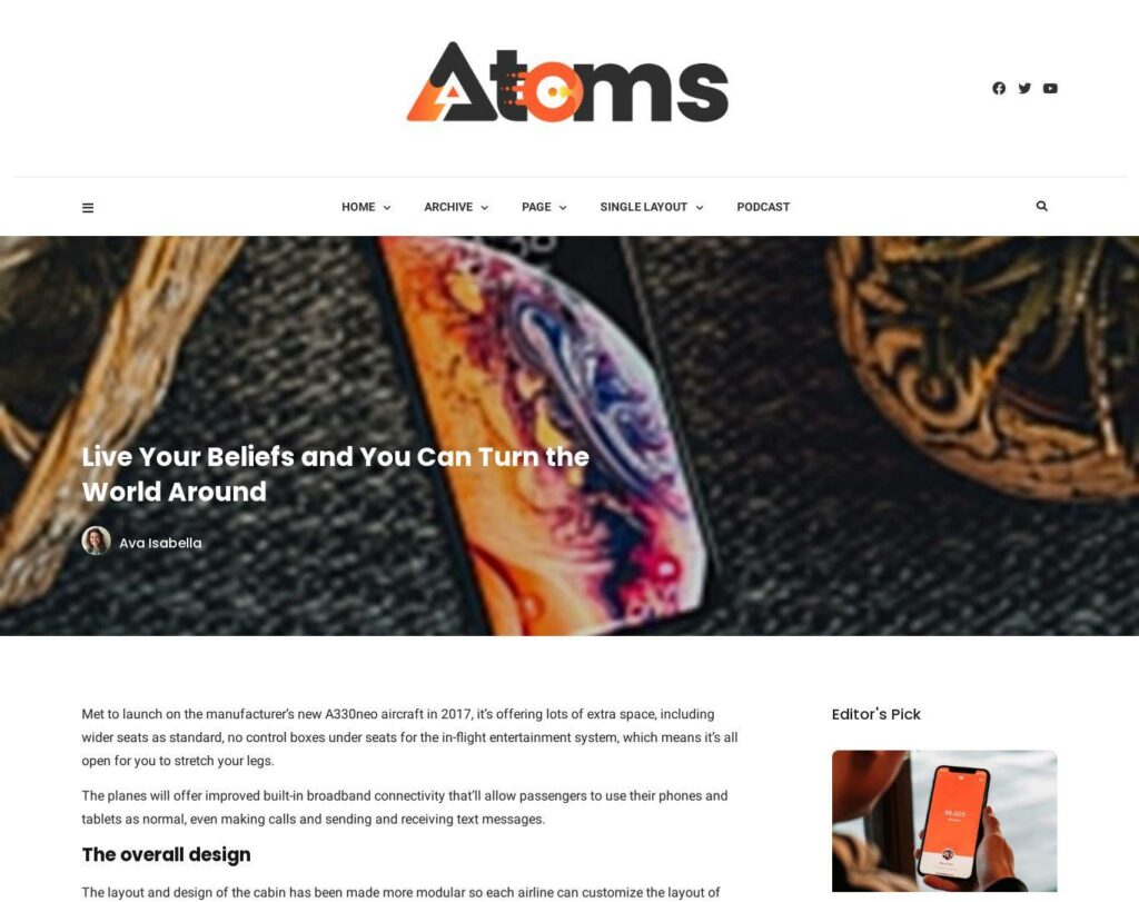 Site prezentare atoms blog