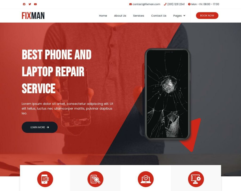 Site prezentare fixman smartphone
