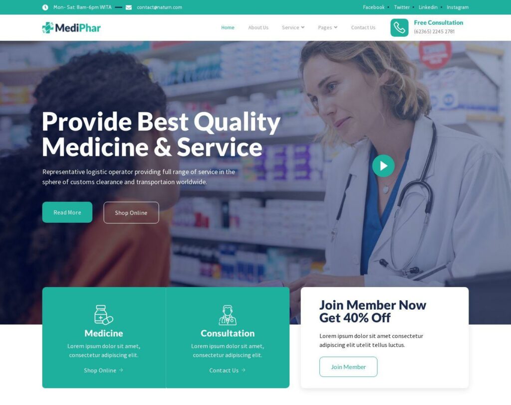 Site prezentare mediphar pharmacy