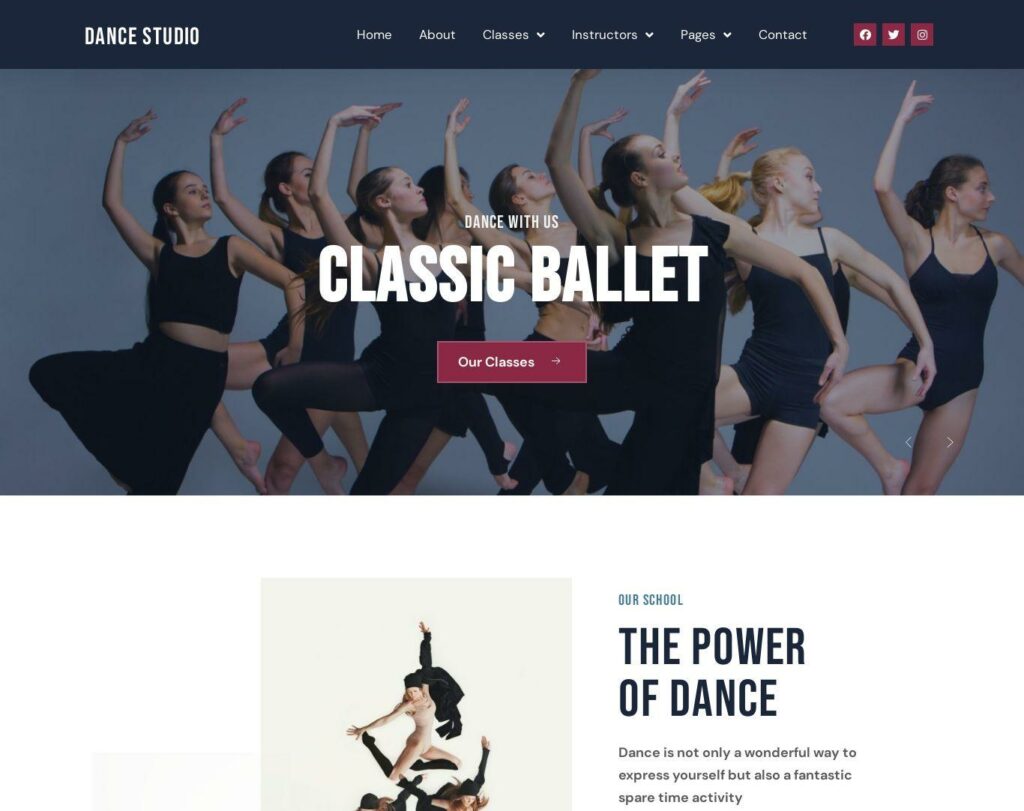 Site prezentare dance studio