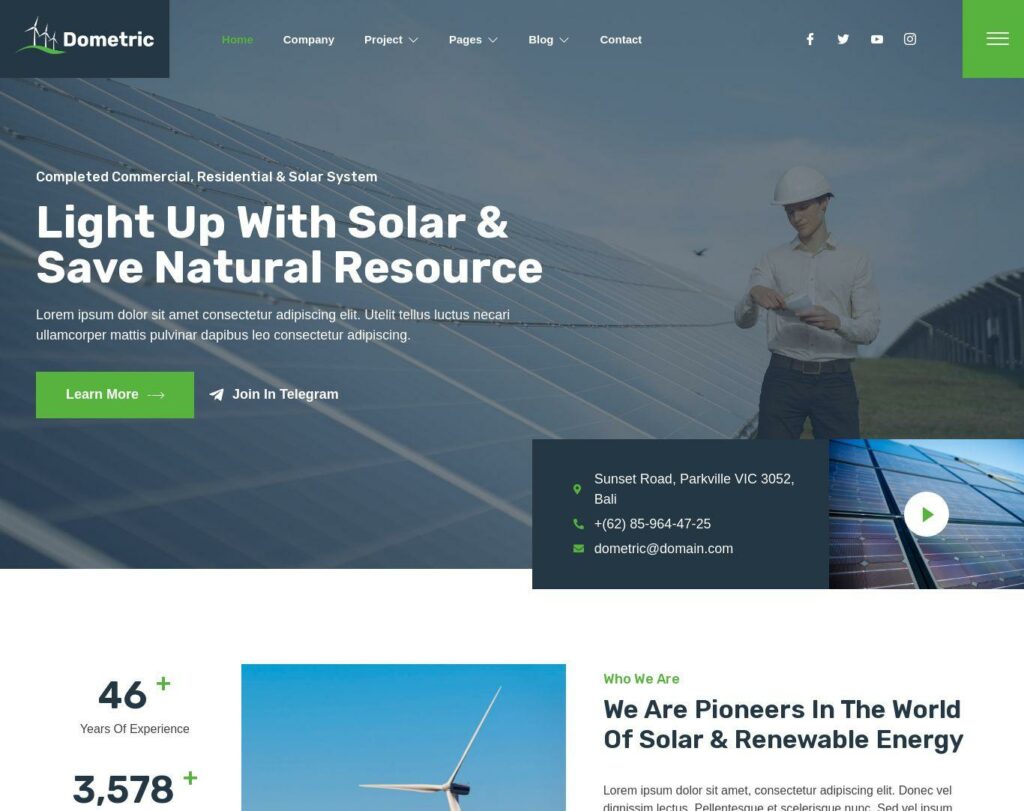 Site prezentare dometric solar