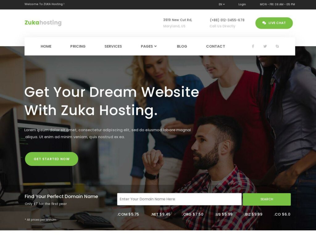 Site prezentare zukahost domain