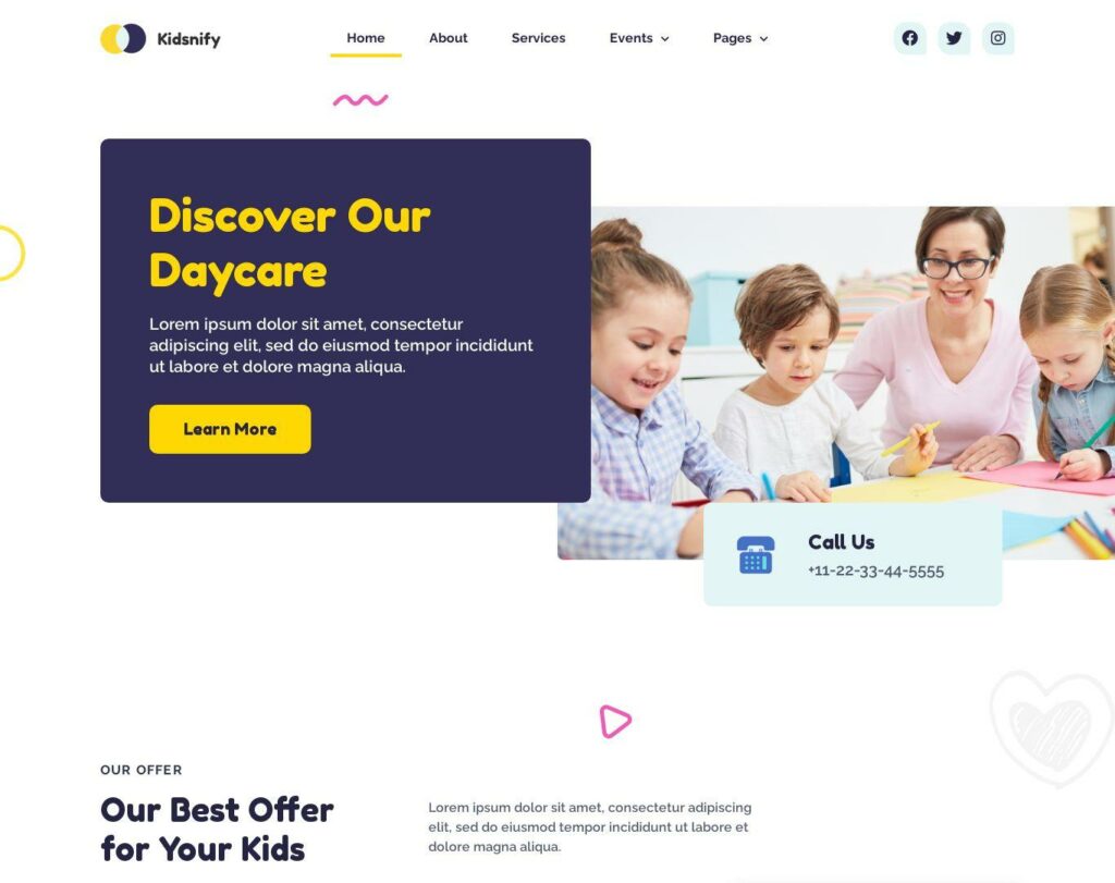 Site prezentare kidsnify daycare