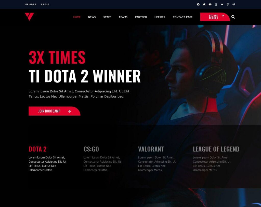 Site prezentare victory esports