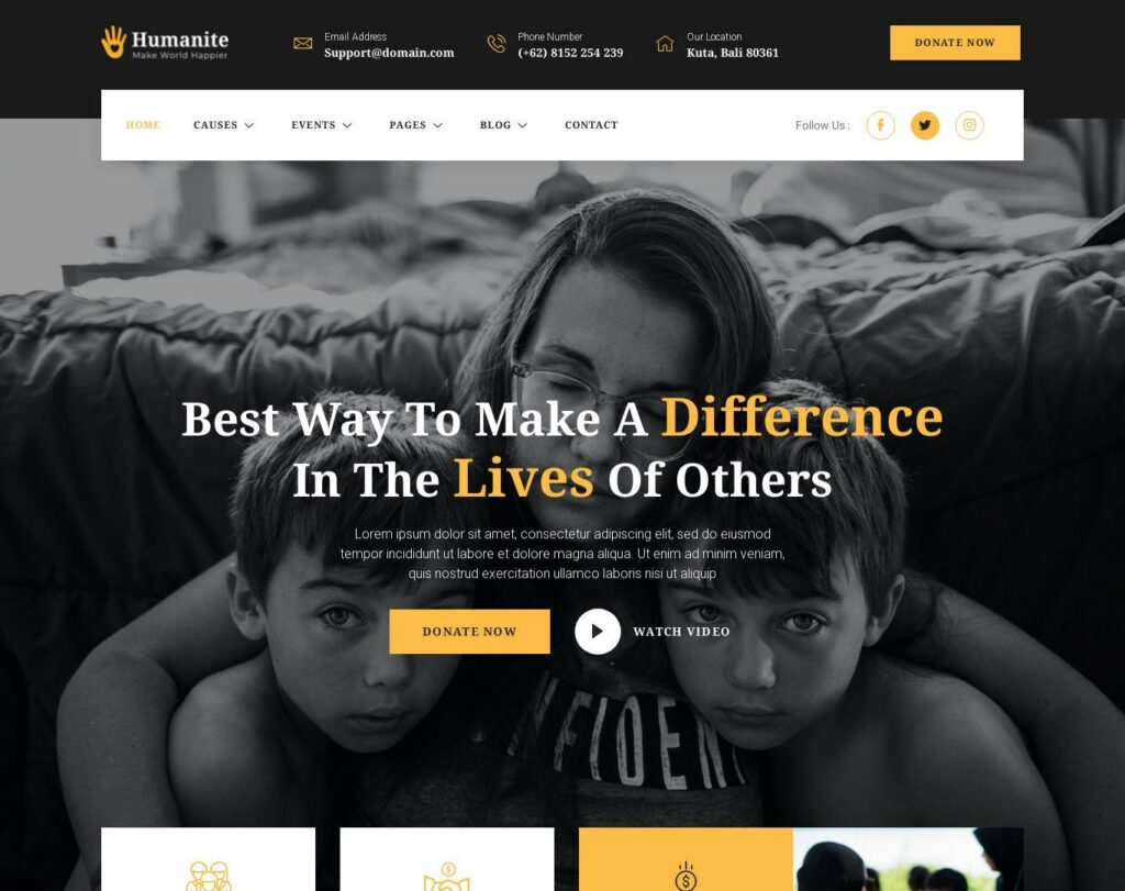 Site prezentare humanite charity