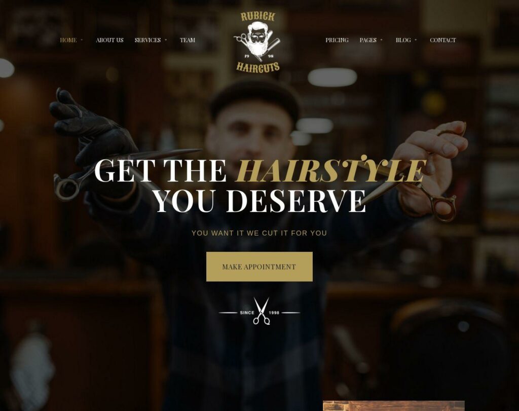 Site prezentare rubick barbershop