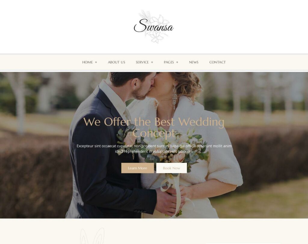 Site prezentare swansa wedding