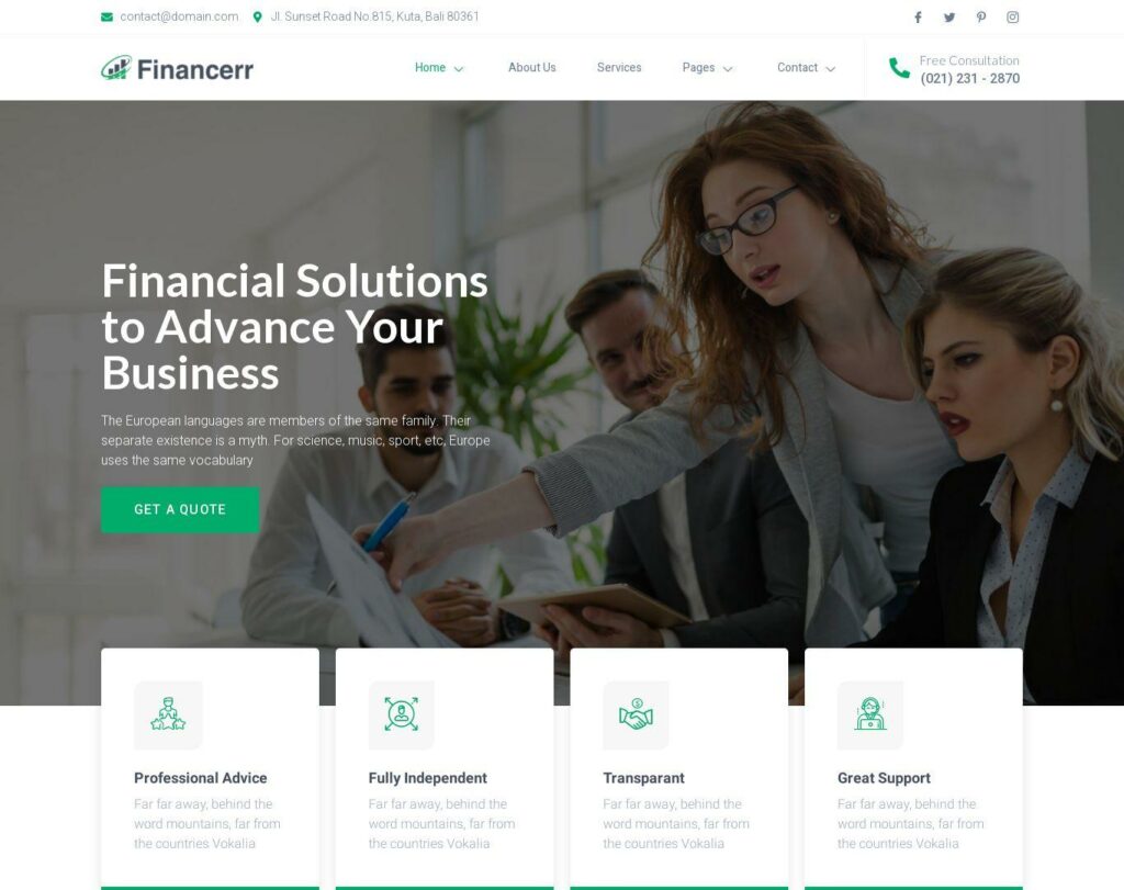 Site prezentare financerr business
