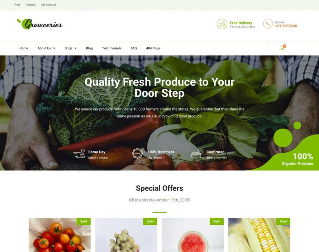 Site prezentare growceries food