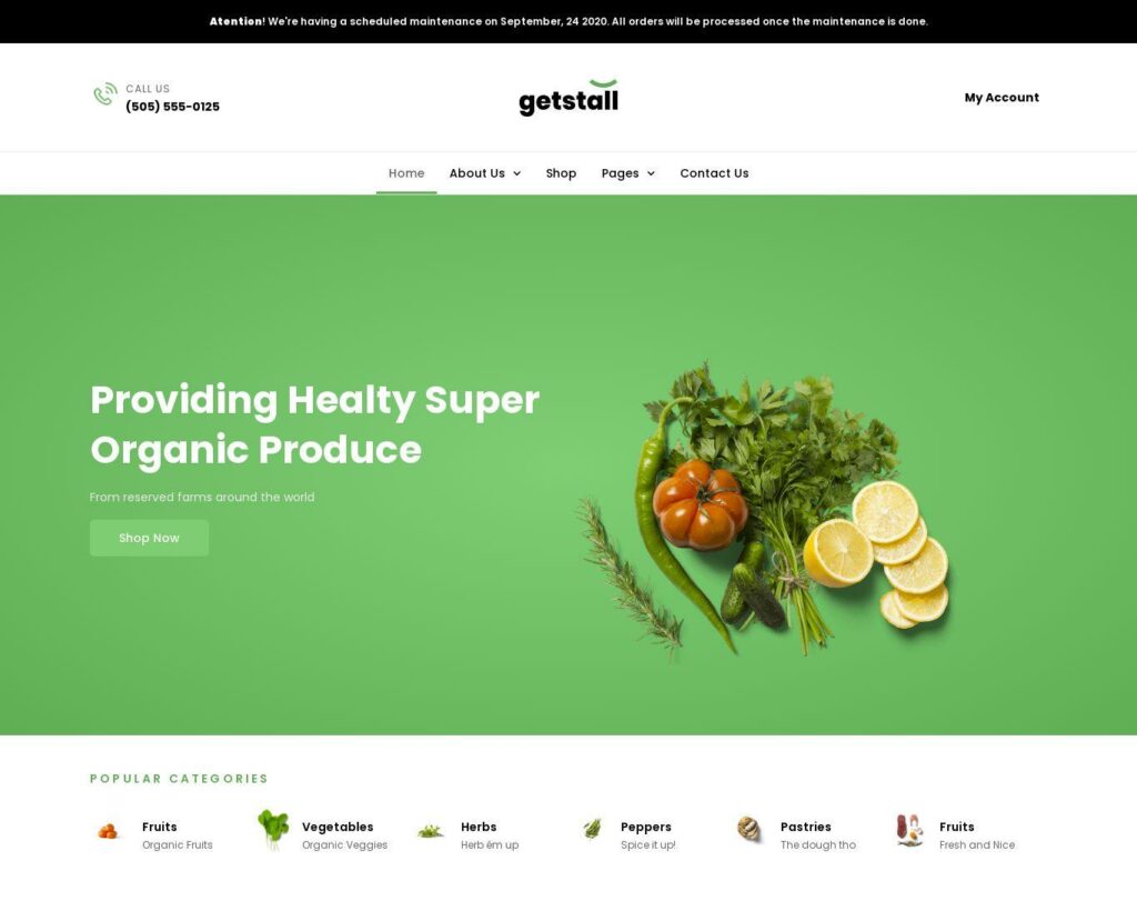 Site prezentare getstall grocery