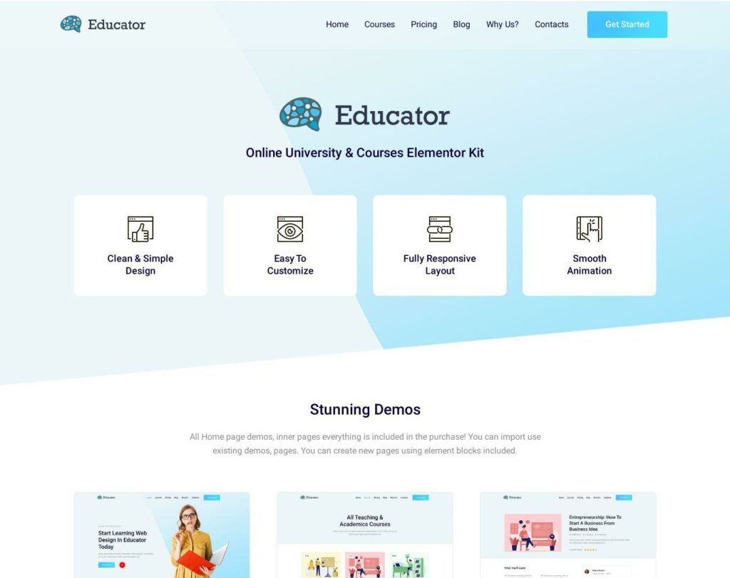 Site prezentare educator online