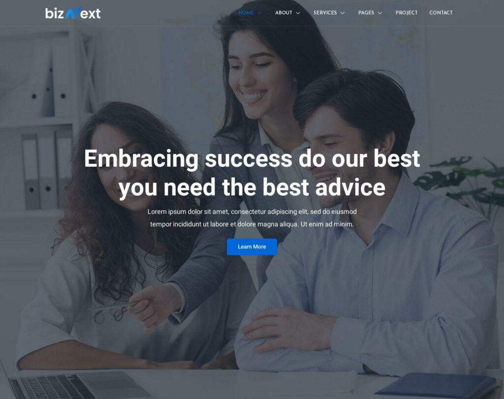 Site prezentare biznext corporate