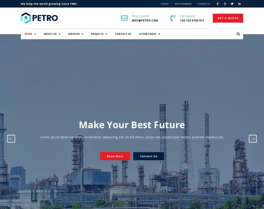Site prezentare petro industrial
