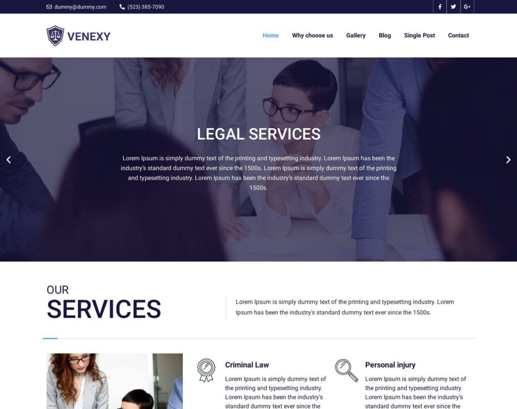 Site prezentare venexy lawyer