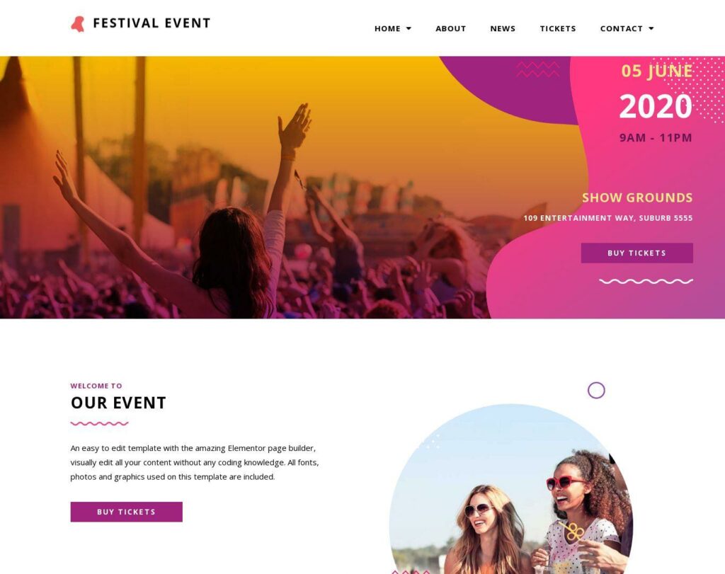 Site prezentare festival events