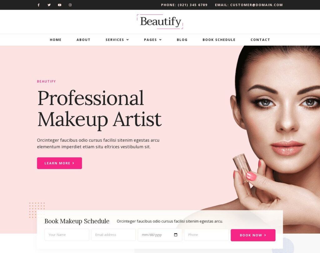 Site prezentare beautify makeup