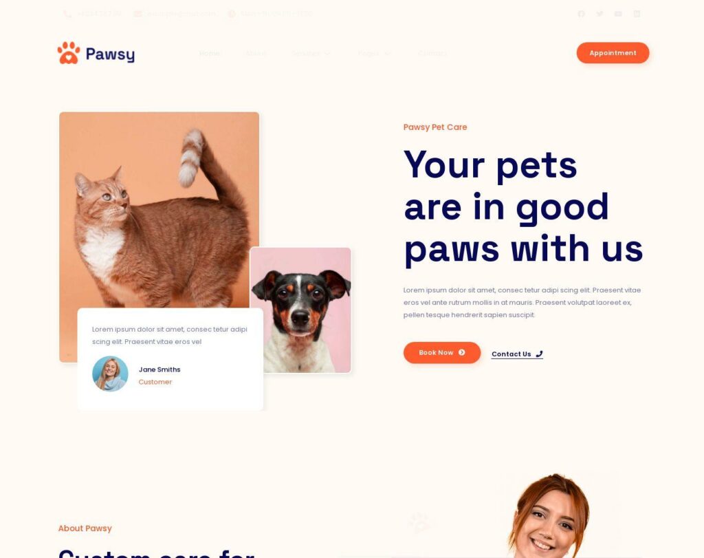 Site prezentare pawsy pet