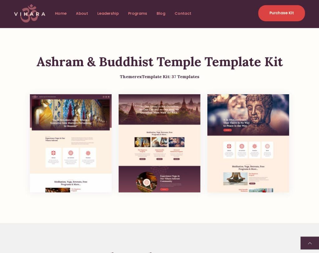 Site prezentare vihara ashram