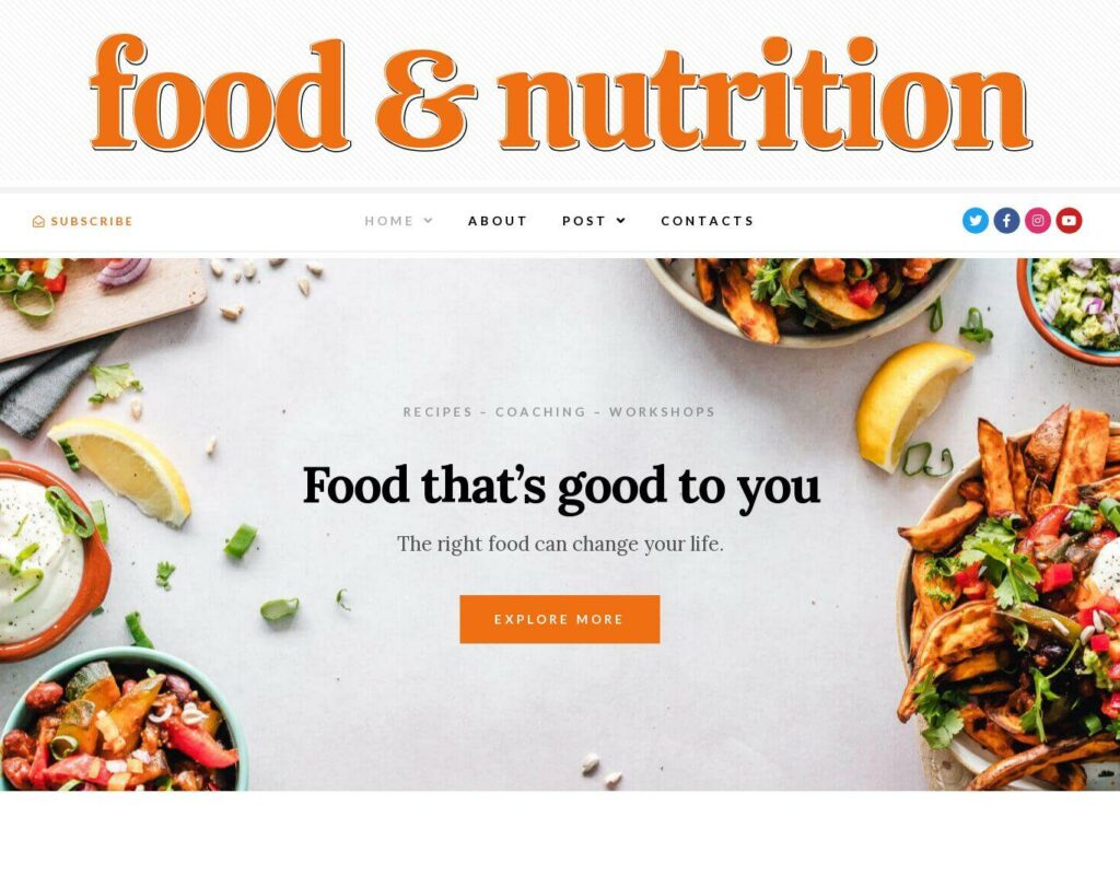 Site prezentare food nutrition