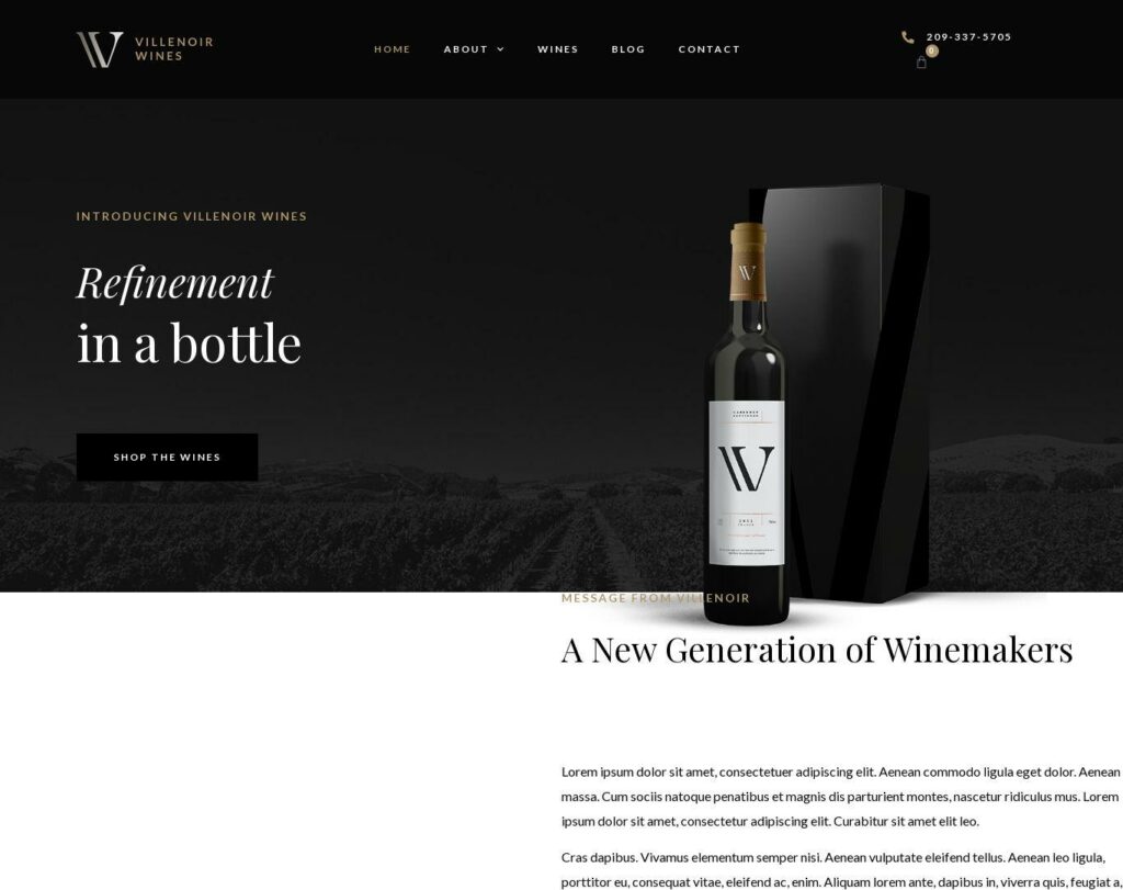 Site prezentare villenoir wine