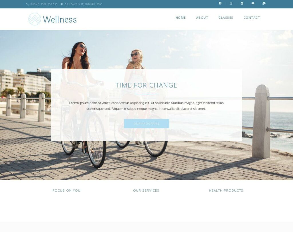 Site prezentare wellness elementor