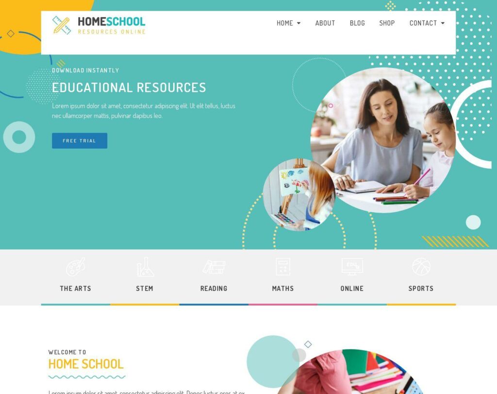 Site prezentare homeschool elementor